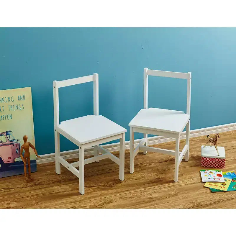 Kids Chair with Top Rail Back Support (Set of 2)