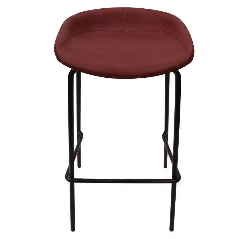 Modern Upholstered Barstool with Iron Frame