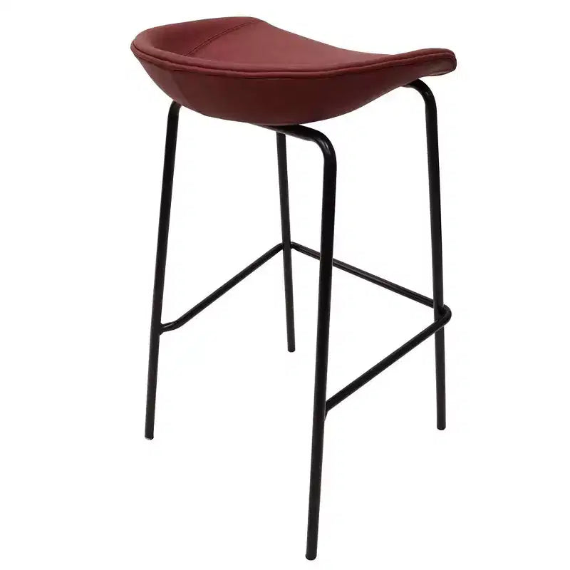 Modern Upholstered Barstool with Iron Frame