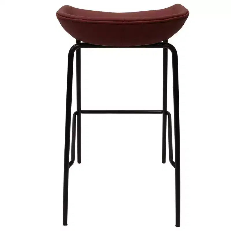 Modern Upholstered Barstool with Iron Frame