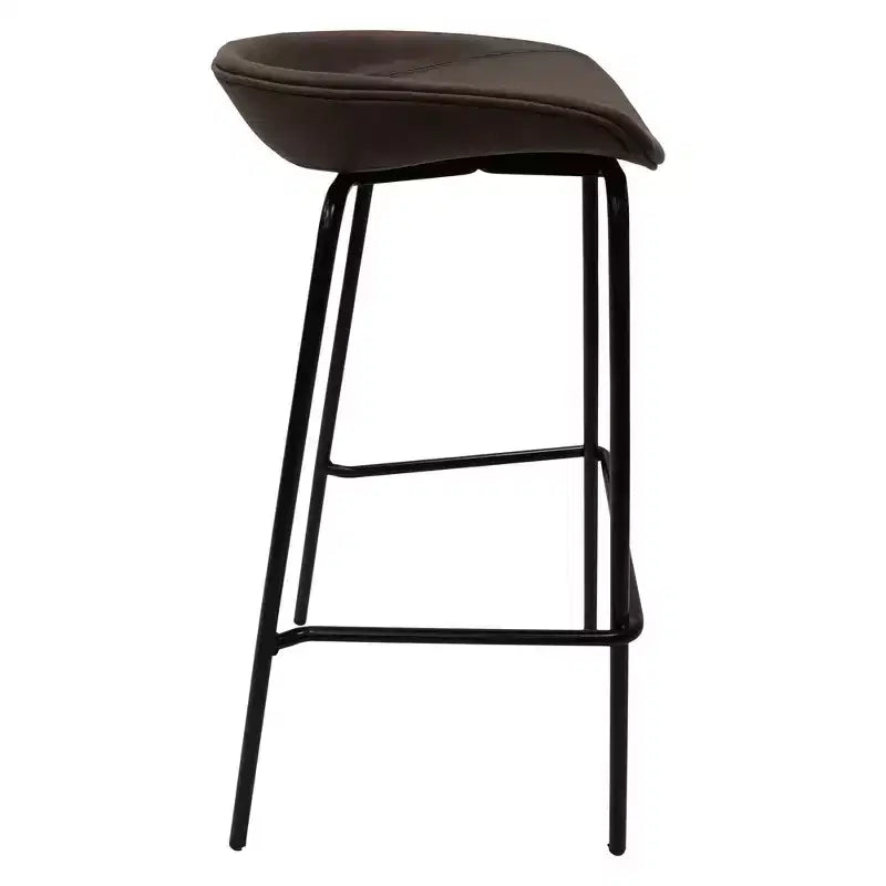 Modern Upholstered Barstool with Iron Frame