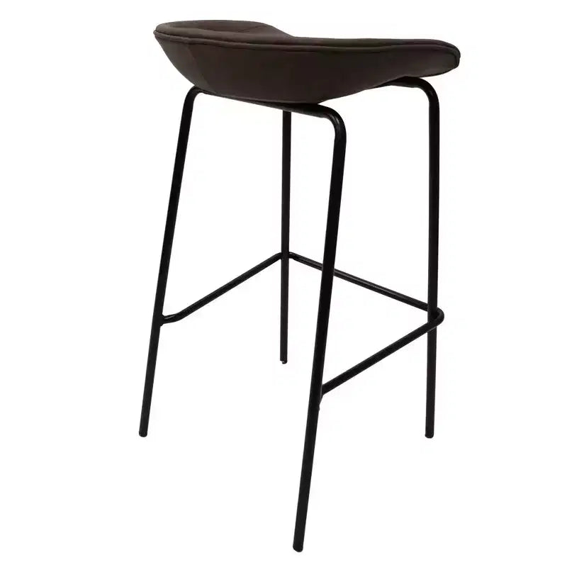 Modern Upholstered Barstool with Iron Frame