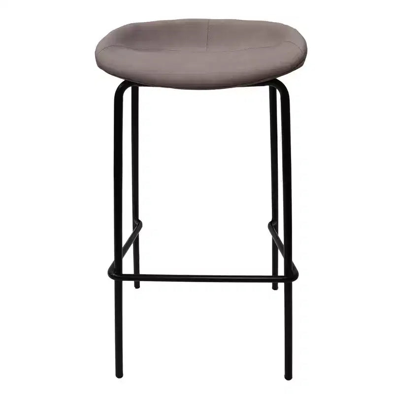 Modern Upholstered Barstool with Iron Frame