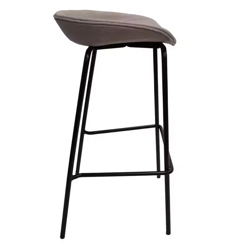 Modern Upholstered Barstool with Iron Frame