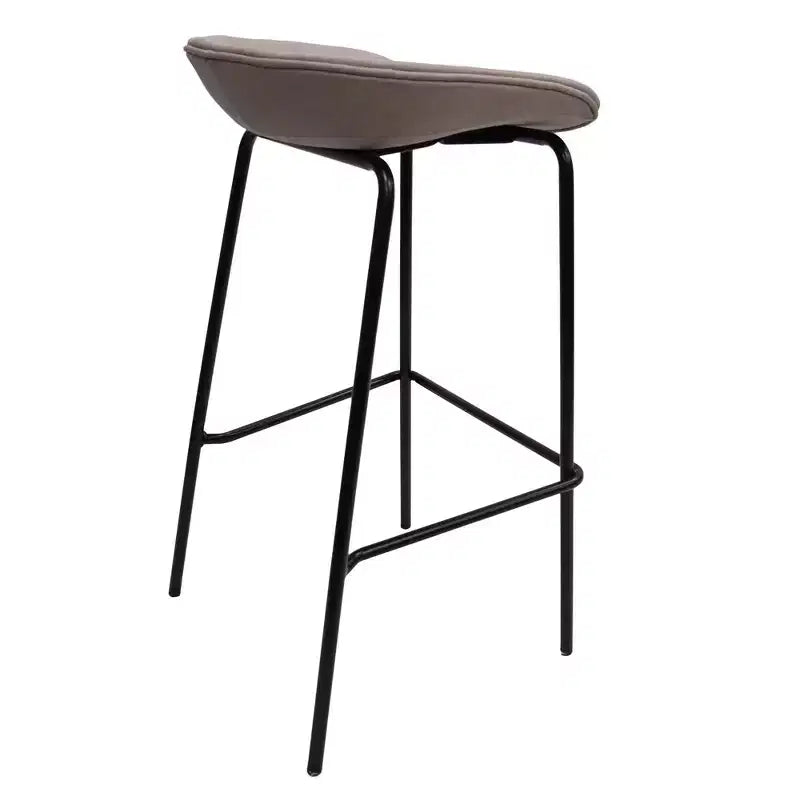 Modern Upholstered Barstool with Iron Frame