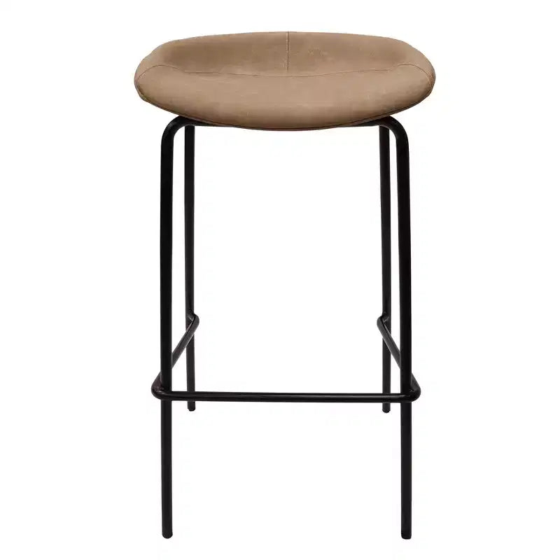 Modern Upholstered Barstool with Iron Frame
