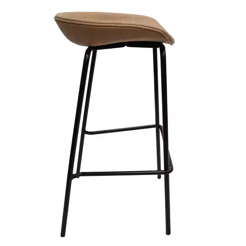 Modern Upholstered Barstool with Iron Frame