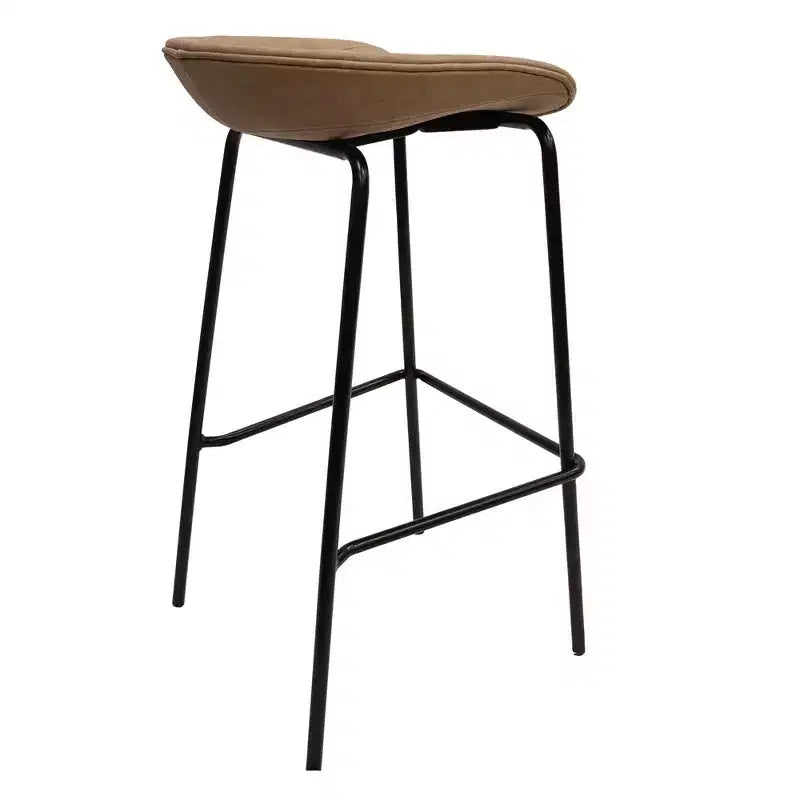 Modern Upholstered Barstool with Iron Frame