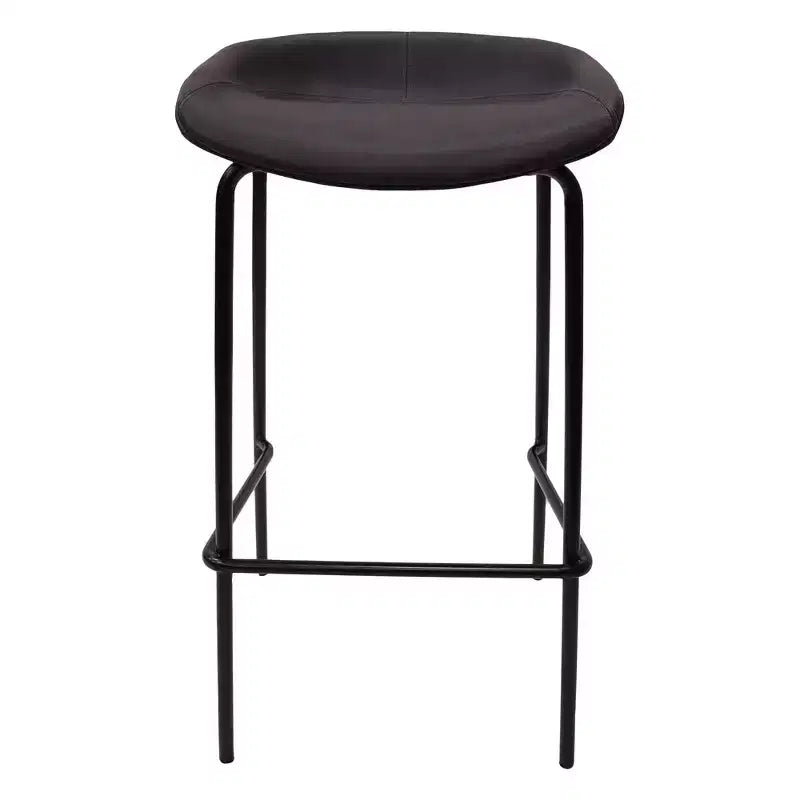 Modern Upholstered Barstool with Iron Frame