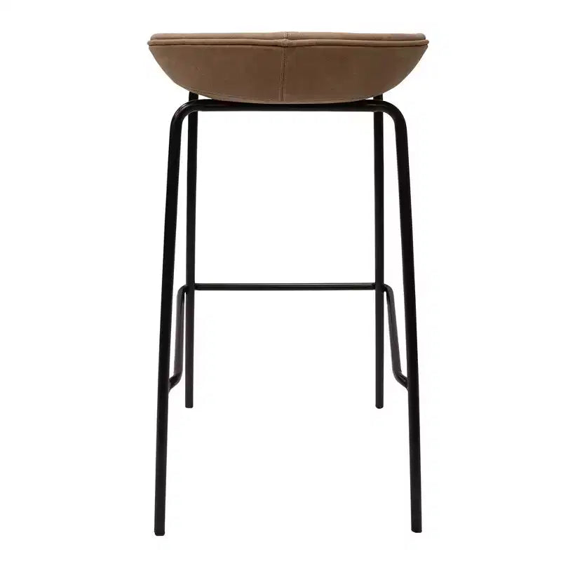 Modern Upholstered Barstool with Iron Frame