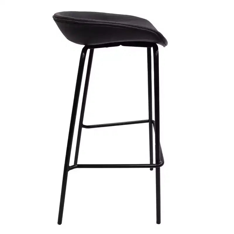 Modern Upholstered Barstool with Iron Frame