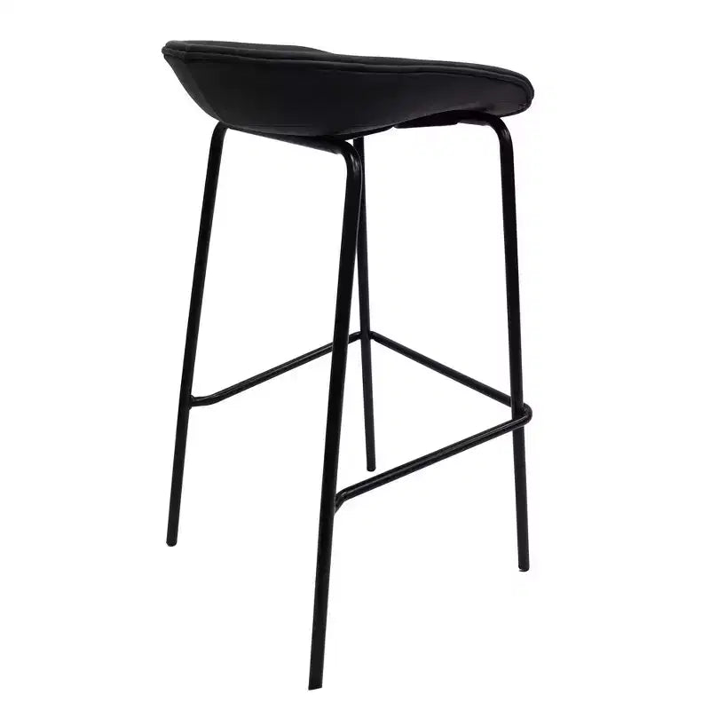 Modern Upholstered Barstool with Iron Frame