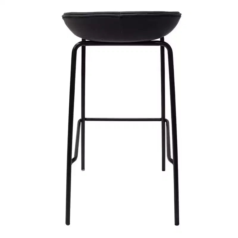 Modern Upholstered Barstool with Iron Frame