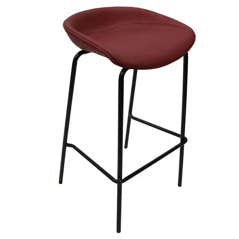 Modern Upholstered Barstool with Iron Frame