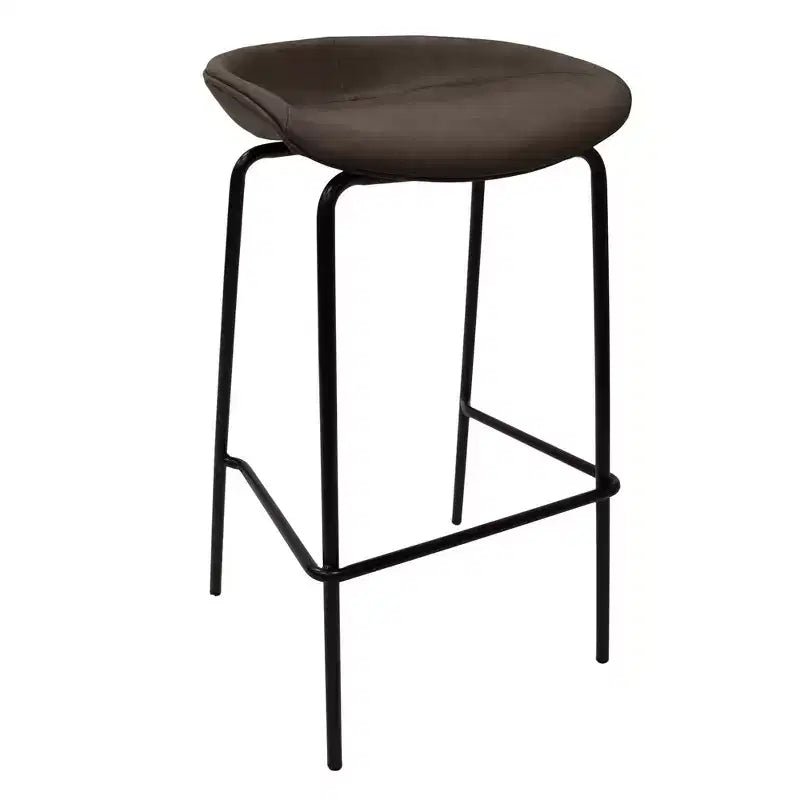 Modern Upholstered Barstool with Iron Frame