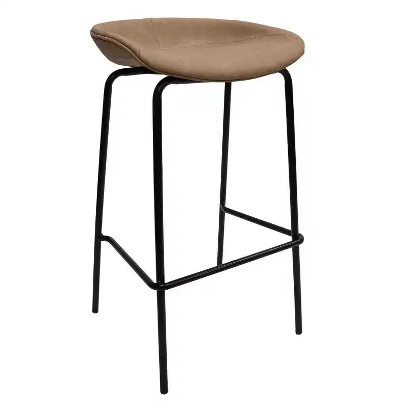 Modern Upholstered Barstool with Iron Frame
