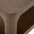 Tavolino da caffè rettangolare in legno massello da 40" con ripiano portaoggetti