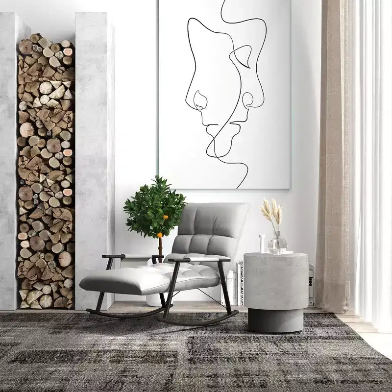 Concrete Round Side Table for Indoor and Outdoor Use, Gray