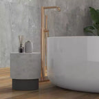 Tavolino rotondo in cemento per uso interno ed esterno, grigio