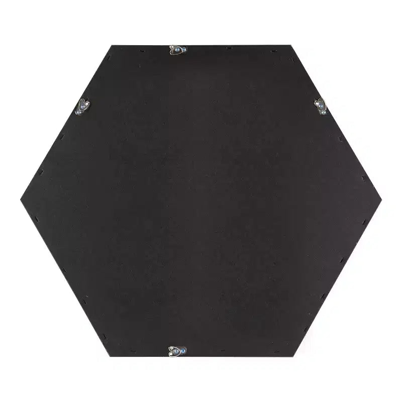 Hexagon Wall Mirror, 22 x 25 Inch, Plastic Frame