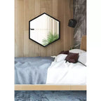 Specchio Esagonale da Parete, 22 x 25 Pollici, Cornice in Plastica