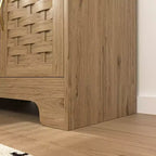 Mobile buffet da cucina a colonna con ante e cassetto, altezza 170/180 cm, naturale
