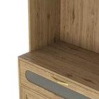 Mobile buffet da cucina a colonna con ante e cassetto, altezza 170/180 cm, naturale