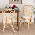bali & pari Jerica Modern Bohemian Natural Brown Rattan Dining Chair