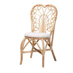 Sedia da pranzo Jerica in rattan naturale marrone, stile bohémien moderno