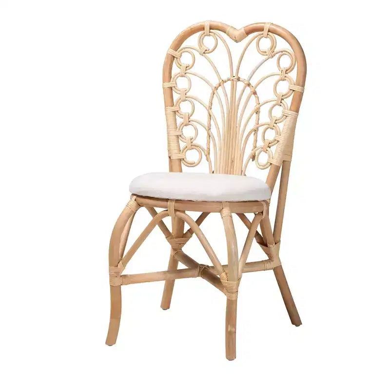 Jerica Modern Bohemian Natural Brown Rattan Dining Chair