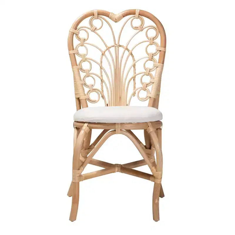 Jerica Modern Bohemian Natural Brown Rattan Dining Chair