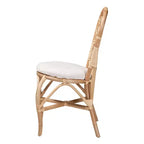 Sedia da pranzo Jerica in rattan naturale marrone, stile bohémien moderno