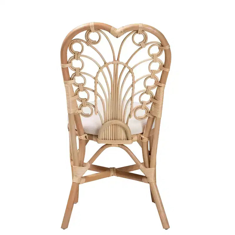 Jerica Modern Bohemian Natural Brown Rattan Dining Chair