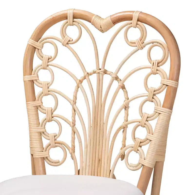 Jerica Modern Bohemian Natural Brown Rattan Dining Chair