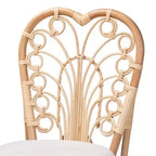Sedia da pranzo Jerica in rattan naturale marrone, stile bohémien moderno