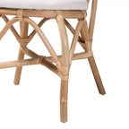Sedia da pranzo Jerica in rattan naturale marrone, stile bohémien moderno