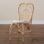 Sedia da pranzo Jerica in rattan naturale marrone, stile bohémien moderno