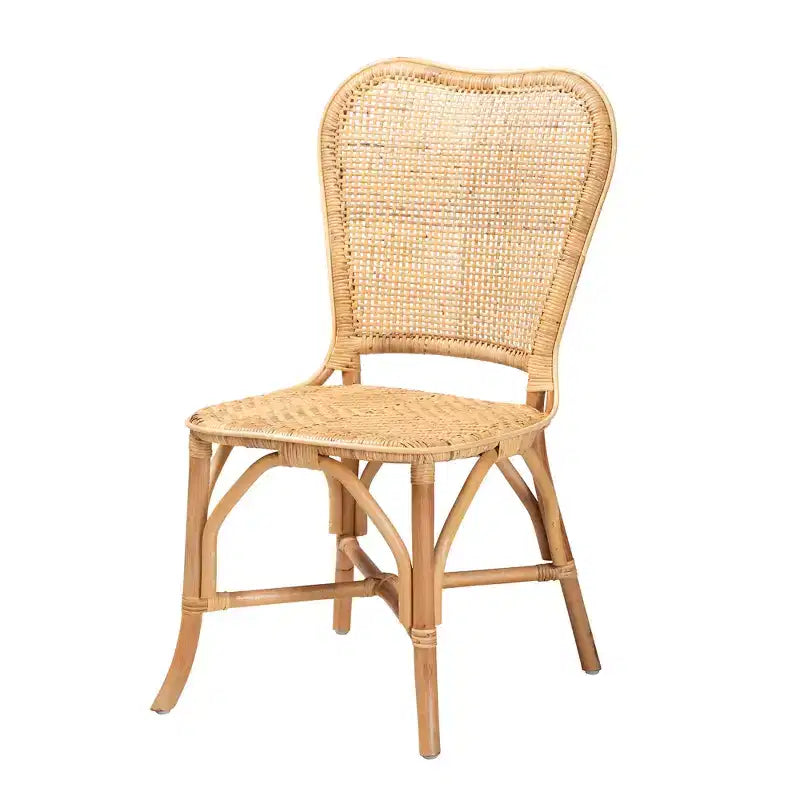 Natural Rattan Dining Chair – Bohemian Style, Fully Assembled