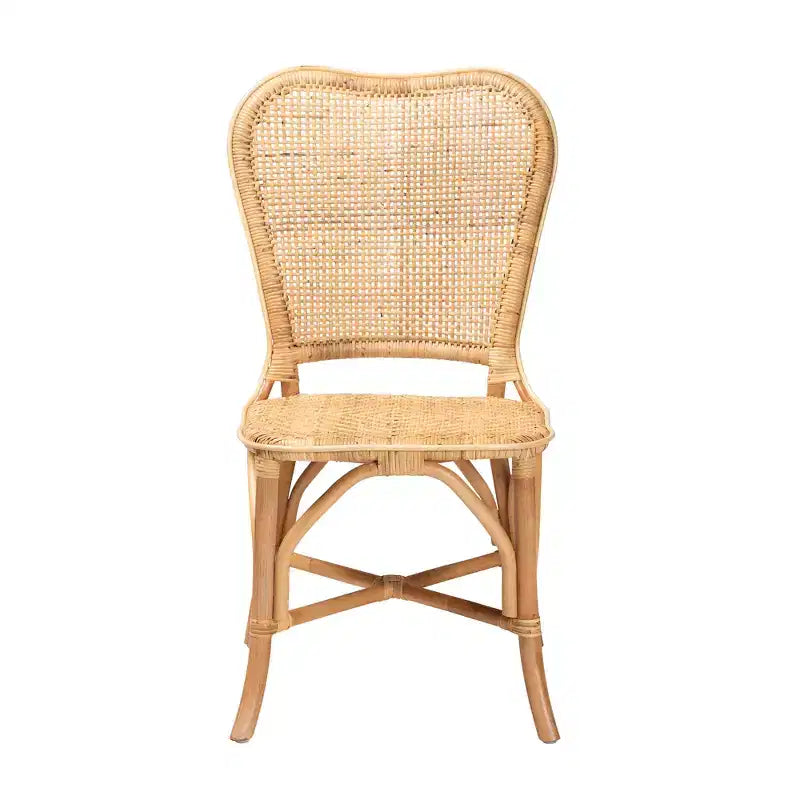 Natural Rattan Dining Chair – Bohemian Style, Fully Assembled