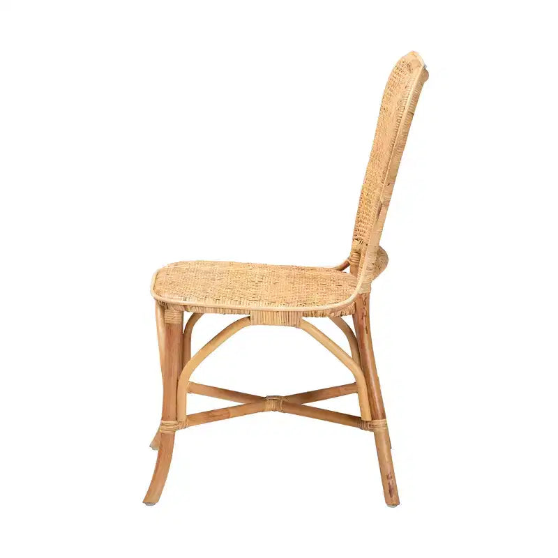 Natural Rattan Dining Chair – Bohemian Style, Fully Assembled