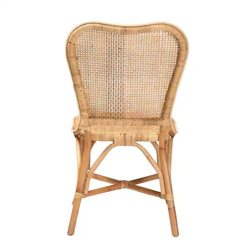 Natural Rattan Dining Chair – Bohemian Style, Fully Assembled