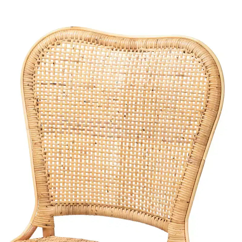 Natural Rattan Dining Chair – Bohemian Style, Fully Assembled