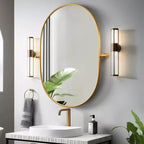 Dovelina Metal Frame Oval Pivot Bathroom Vanity Mirror