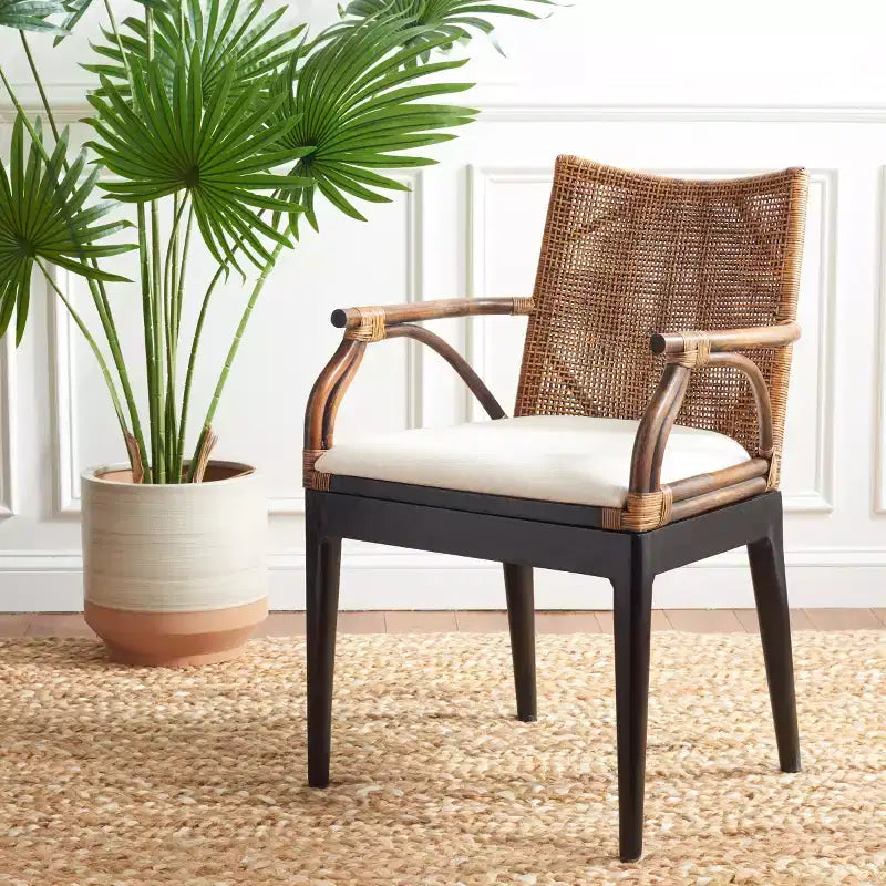 Accent Arm Chair with Wood Frame and Upholstered Seat