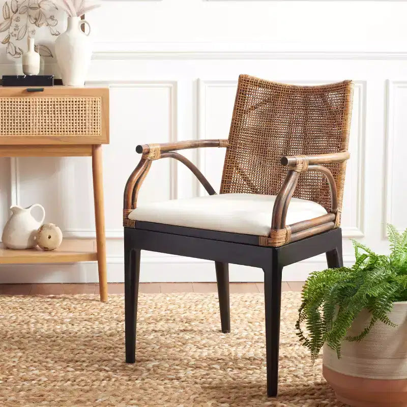 Accent Arm Chair with Wood Frame and Upholstered Seat