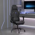 vidaXL Massage Gaming Chair with Footrest, Black, Faux Leather
