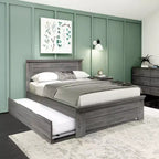 Plank+Beam Solid Wood Farmhouse Full Bed with Panel Headboard with Trundle