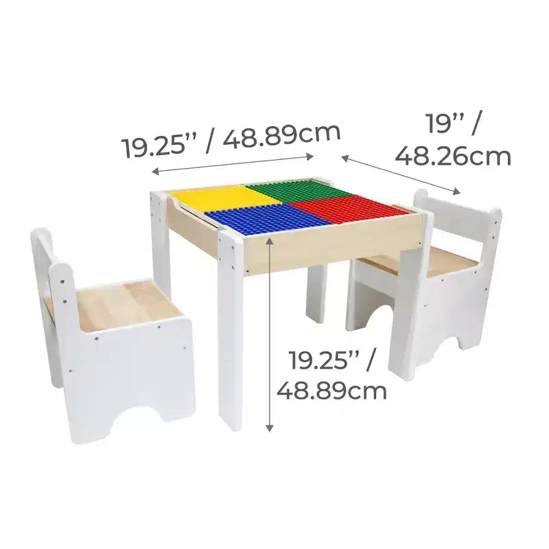 Kids Multi-Activity Table with Reversible Tabletop & Chairs Set