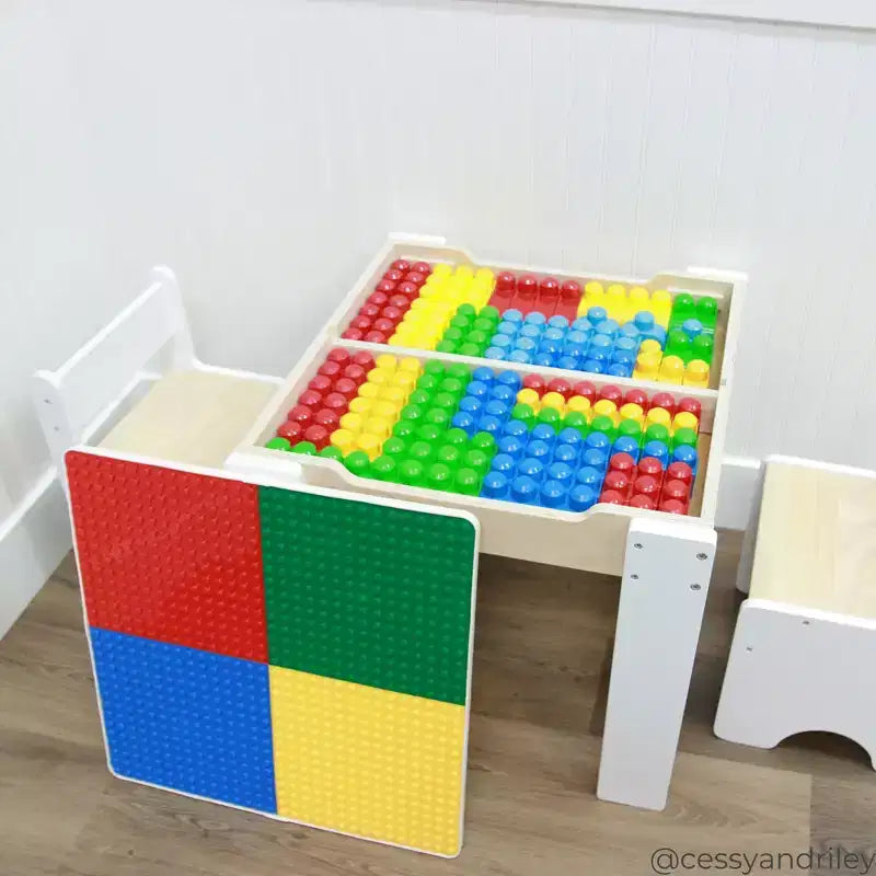 Kids Multi-Activity Table with Reversible Tabletop & Chairs Set