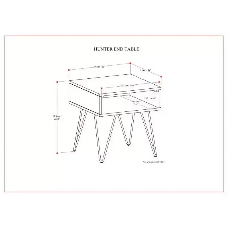 Moreno End Table with Hairpin Legs